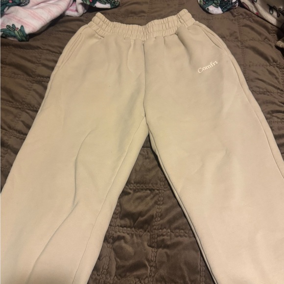 Comfrt Women's Tan Joggers - Picture 1 of 2